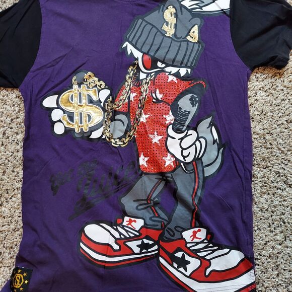 Switch Remarkable T-shirt Purple Bunny "Get The Juice" Print Men's Size Large - Picture 2 of 7